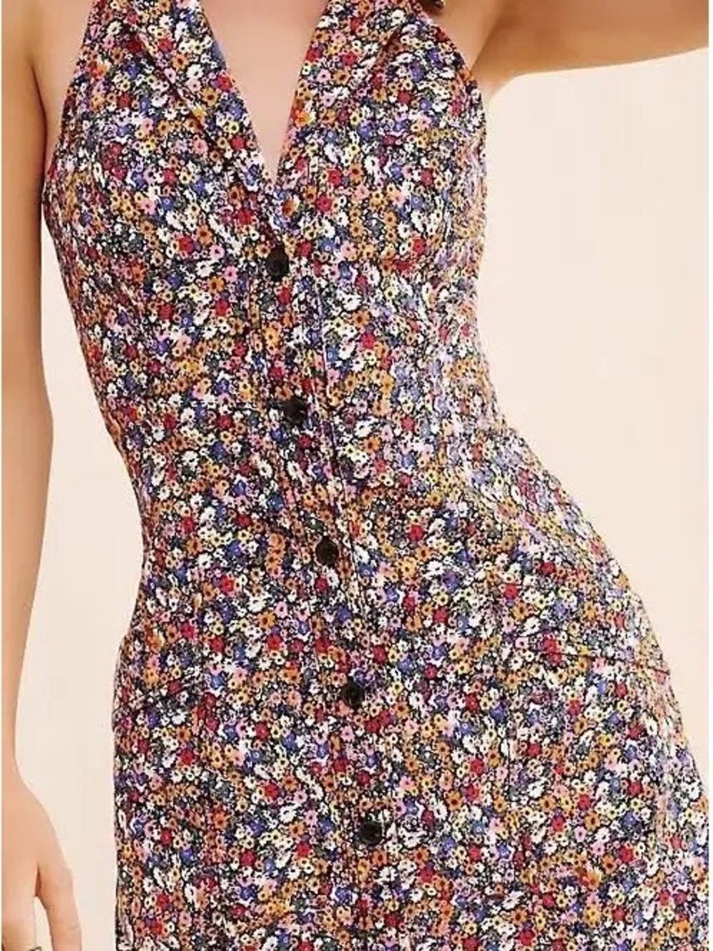 Maeve Amelia Floral Halter Mini Dress